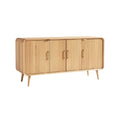 Modern Bamboo Storage Sideboard with Vertical Stripes