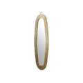 Modern Oval Wall Mirror with Gold Striped Frame